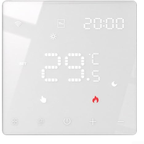 Homeponnew For Zigbee for Tuya Smart Thermostat with Voice Commands, Adjustable Brightness and Temperature Display, Supports Water and Boiler Heating Systems(WZEH)
