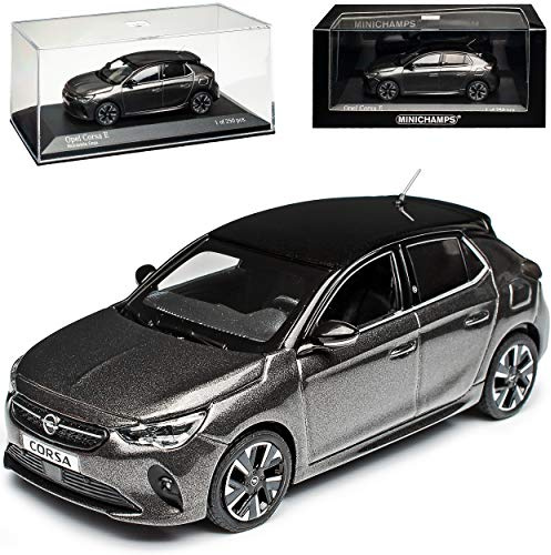 Generisch Opel Corsa E F Mondstein Dunkel Grau Metallic mit Dach Schwarz Ab 2019 1/43 Minichamps Modell Auto