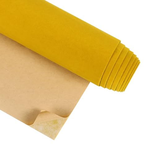 CRE8TIVE Gelbe Tapete Filz Selbstklebend Samtstoff Möbelfolie 30 x 200cm Dick Gelb Folie für Möbel Schmuckkästchen Schrank Vintage Beflockt Tapete Schlafzimmer Dekor Klebefolie Möbel Arbeitsplatte