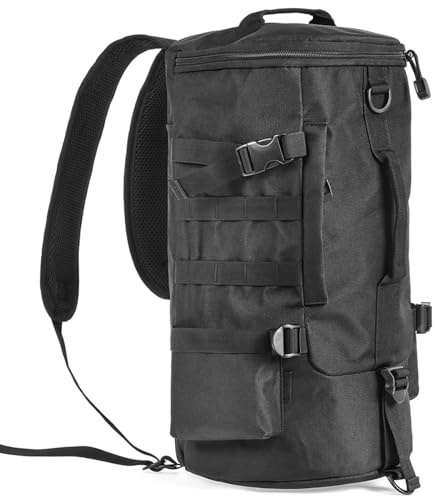 CFTGIW Mehrzweck-Angelrucksack, Outdoor-Reise, Angelrute, Angelrolle, Angeltasche, Umhängetasche, Gepäcktasche für Rolle, Reißverschluss, Andere Gurte, Geräumiger Stoff, Reißfestes Polyester