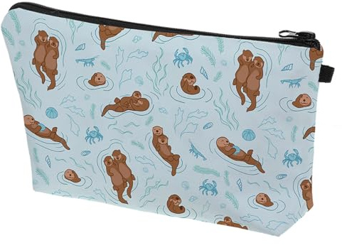 MAGICLULU Pochette à Cosmétiques Loutre 22 X 12 CM Trousse de Toilette Debout pour Homme et Femme en Polyester Résistante à l'eau