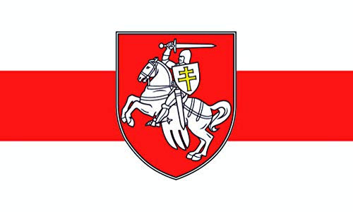 Flagge Fahne Belarus Weißer Ritter White Knight Pagonya - 90 x 150 cm Premiumqualität 115 gr/m²