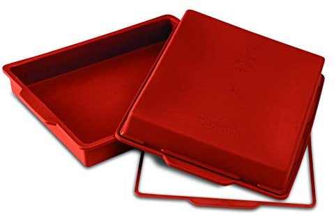 Silikomart | SFT300 RECTANGULAR Molde de silicona para tartas, antiadherente, Pack de 1 Molde para tartas con anillo de seguridad, 280 x 220 mm, h 40 mm, Volumen 2,25 l, Made in Italy