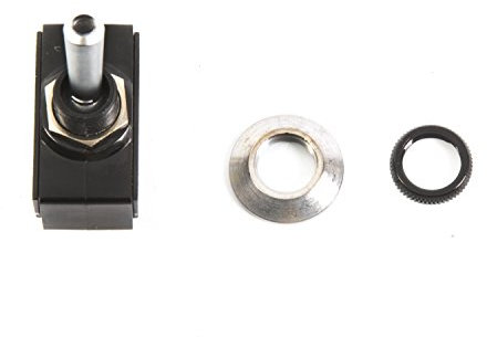 Sierra Internacional tg23000 Cromo Satinado Punta ON-Off SPST Toggle Switch con a Juego Anillo de Soporte, Blanco/Rojo