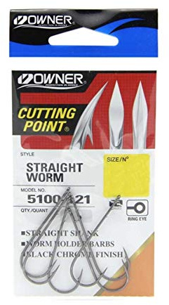 Owner Cutting Point 5100-121 Wurm Haken Gr. 2/0 - Ungebundene Angelhaken