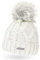 Neverless gefütterte Damen Strickmütze mit Fell-Bommel und Fleece-Futter, Kunstfell, Winter-Mütze, Bommelmütze, Creme Unisize