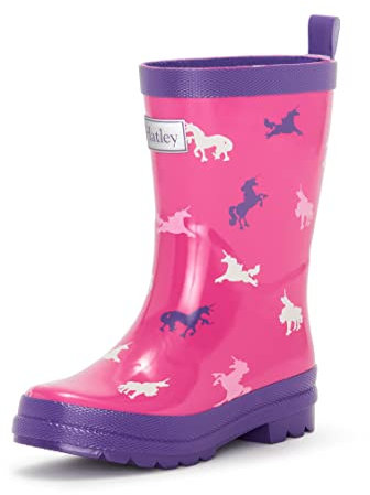 Hatley Rain Boots, Stivali di Gomma, Bambina, Pink (Unicorn Silhouettes 650), 34 EU