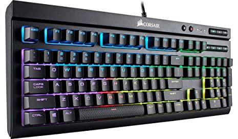 Corsair - USB 2.0 Type-A K68 RGB Mechanical Gaming Keyboard RGB Backlit Cherry MX Red Switch - Black