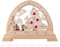 Rudolphs Schatzkiste Rundbogen mit Skifahrern, Weihnachtsbaum und roten Kugeln, elektrisch beleuchtet BxHxT = 49x36,5x6,5cm NEU Erzgebirge Schwibbogen Lichterbogen
