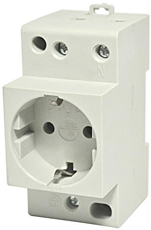Schuko Steckdose Hutschiene 230V 16A Einbausteckdose für Verteiler Schaltschrank