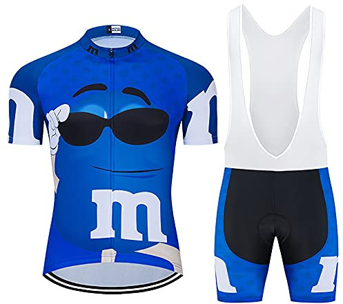 Herren Radtrikot Set, Atmungsaktiv Quick-Dry Kurzarm Radsport-Shirt +20D Gel Shorts