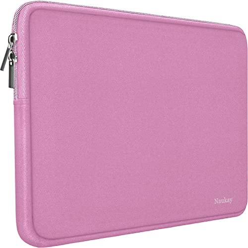 Naukay Custodia per computer portatile, resistente in neoprene per laptop/notebook/tablet, borsa da trasporto compatibile con MacBook Pro, laptop, Ultrabook Notebook da 15, rosa