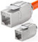 hb-digital 2x Module Keystone RJ45 CAT 6a Prise Réseau 10 Gbit/s STP Blindé AWG 22-24 Connexion LSA Sans Outil pour Câble Ethernet LAN, Panneau de Brassage et Prise Murale