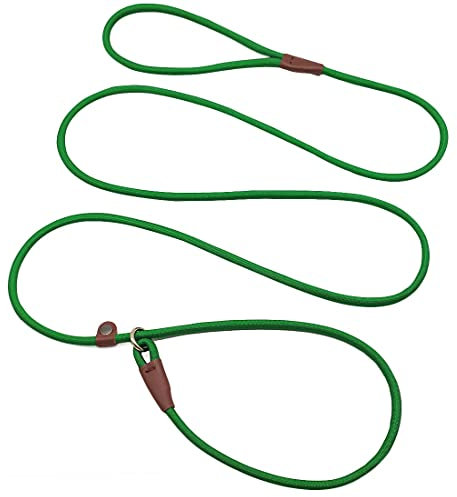 MayPaw Slip Lead Control Leash for Dogs No Pull, 13+ Colors Classic Dog Lead 7 FT Pet Slip Leash, 1/4” Rope Leashes for Small Medium Animals (7ft*1/4, Dark Green)