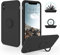 SouliGo iPhone XS Case, iPhone X Case Silicone Gel 360° Ring Holder Kickstand Magnetic Car Mount Slim Soft Rubber Anti-Scratch Protective Shockproof Phone Cases for iPhone XS/X 5.8 - Black