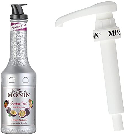 Le Fruit de MONIN Passion Fruit Mix 1 L & 10 ml pump for 1 L PET and 25 cl MONIN Premium Syrup bottles