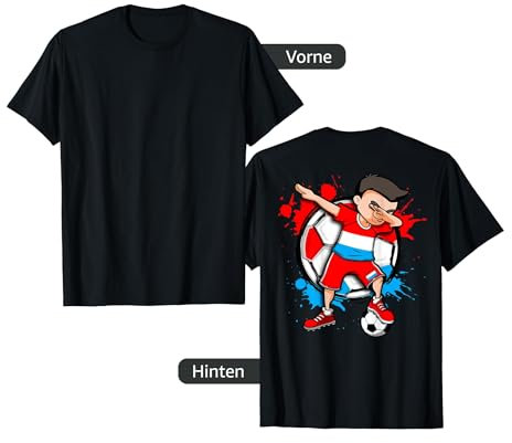 Lustiger Dabbing Jungen Luxemburg Fußball Mannschaft Flagge T-Shirt