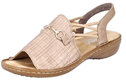 Rieker Femme 608b1 Sandale, Beige, 39 EU