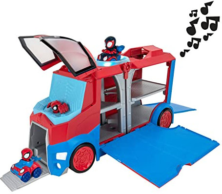 Spidey an His Amazing Friends - Vehículo Transportador + 2 Minis vehiculos con Figura - (Toypartner SNF0051)