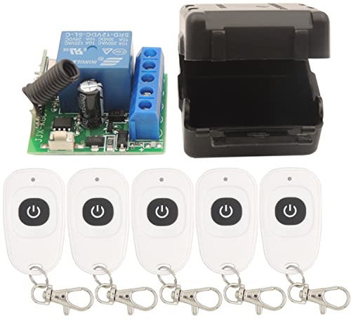 DieseRC RF-Relaisschalter Drahtlose Fernbedienung, DC12V 10A 1-Kanal-Empfänger-Controller mit Sender, Einfacher DIY-Fernschalter