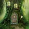 RP Fairy Door Cabin Set of 4 Garden Ornaments Outdoor Decor Home Resin Solar Decoration Accessories Glow In The Dark House Fairies Pixie Gnome Gardening Gifts For Men Women Girls Children