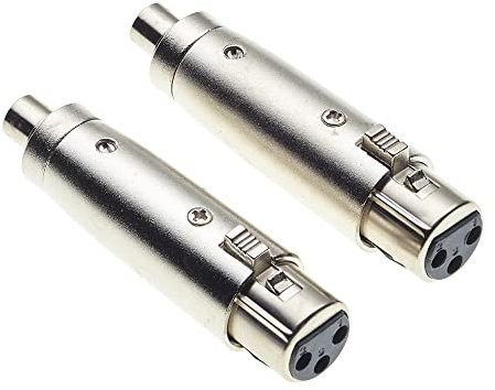 Keple Adaptador de RCA a XLR Adaptador de toma XLR hembra de 3 polos a toma RCA hembra de fono, Paquete de 2