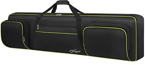 88 Key Keyboard Case Soft (Interior: 53.5x13.8x6.8), Padded Piano Case with Handles and Adjustable Shoulder Straps, Keyboard Gig Bag with 3-Pocket for Music Sheet Stand, Sustain Pedal, Hyper Green