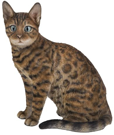 HiLine Gift Ltd. Statue sitzende Bengalkatze, Braun