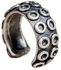 CHABER Punk Octopus Tentakel Clip Ohrring Gothic 925 Sterling Silber Earcilp Non-Pierced Knorpel Clip Earcuff Schmuck