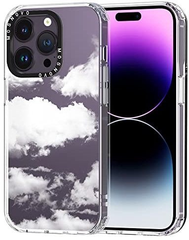 MOSNOVO für iPhone 14 Pro Hülle – Durchsichtige, schlanke, stoßfeste TPU+PC-Handyhülle, [6,6 Fuß Fallschutz/Anti-Abziehen] - Wolke