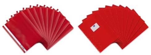 Oxford Schnellhefter und Heftumschlag in A4, Kunststoff, rot, jeweils 10 Stück