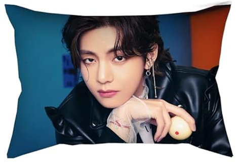 BTS Merchandise weiches rechteckiges Kissen Jungkook Jimin V Suga Jin JHope Rap Monster Home 45 x 45 cm
