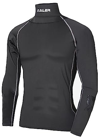 EALER Hockey-Kompressionsshirt mit Nackenschutz, langärmliges Shirt, Shirt für Jungen, Mittel