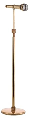 misppro Golden Exquisite Miniature Mic KTV Microfono con Custodia Nera per Decorazione Musicale