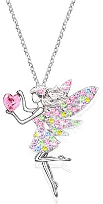 MAKOBLESSMOMO Elfen-Halskette für Mädchen, Damen-Kristall-Anhänger, Halsketten, Geschenke, Schmuck, Geschenke für Mädchen, Tochter, Enkelin, Nichte, Geburtstag