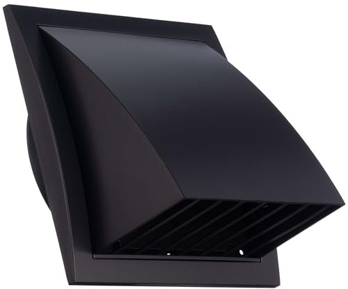 Ø 150mm Rejilla de Ventilación con Protección contra Lluvia y Viento y Válvula de Retención - Plástico ABS Antracita