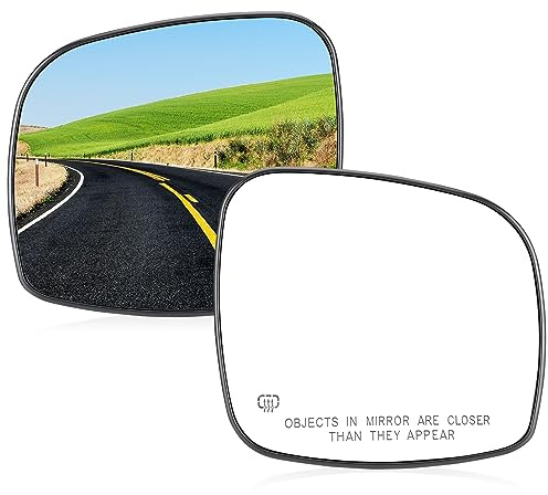 Left & Right Side Heated Mirror Glass Fits for Chrysler for Town & Country 2008-16, Dodge Grand Caravan 08-2020, RAM CV 2012-2015, Fits for Volkswagen for Routan 2009-2014 for 68026177AB CH1325107