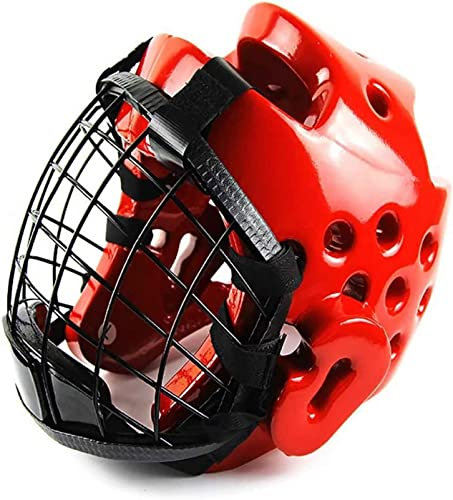 Kampfsport-Kickbox-Gesichtsmaske, PU-Leder, Schutzhelm, Kopfschutz, Boxen, mit hoher Stoßdämpfung für Trainingswettkämpfe mit Perfekter Sicht, BS�?1~53cm�?/a>