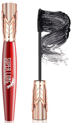 4D Silk Fiber Wimperntusche, Seidenfaser Wimpern Mascara Schwarz, Wasserfeste Wimperntusche, Langlebig Natürlich Augen Make-up Not Blooming, verdickend, dramatische Verlängerung für dichte Wimpern