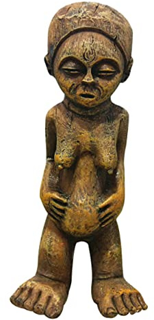 PRETYZOOM Afrikanische Frauenfigur aus Kunstharz Elegante Schwangere Frau Skulptur als Schreibtischdekoration für Tv Schrank und Tischplatte im Vintage Stil