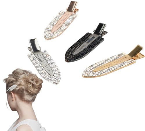 Haarclips mit Strasssteinen Haarklammern Set 4 Stück Nahtlose Haarspangen Make Up Haarstyling Haarschmuck 0228