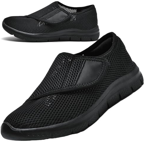 AEHO Mujer Sin Cordones Slip On Sin Cordones Caminar Transpirables Y Ligeras Sneakers Trabajo Minimalista Zapatos Comodos Gimnasio Zapatillas,Negro,40/250mm