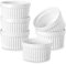 MALACASA Lot de 6 Petit Ramequins Four en Porcelaine, Ramequins Individuels en Céramique pour Soufflés Crème Brulée Muffins Cupcakes Puddings, 380ml, Blanc Ivoire