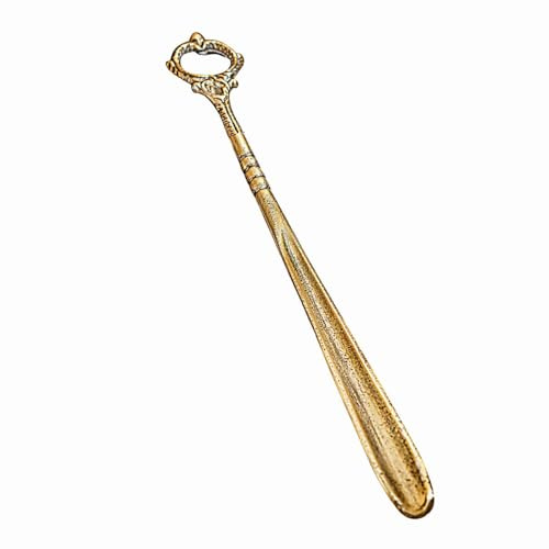 Loberon Schuhlöffel Lucas, Messing | Elegantes Finish, Dekoratives Aluminium, 38 cm Lang