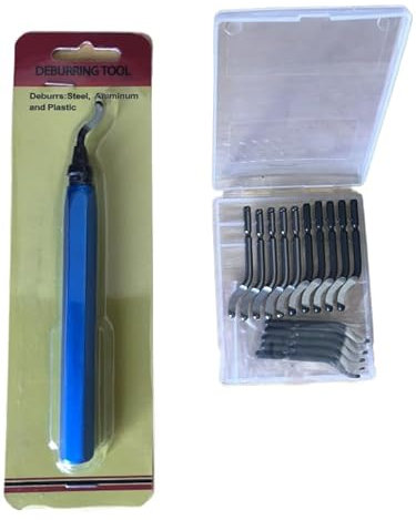 LTJP Deburring Tool With Aluminium Ergonomic Handle, 15 + 1 Blades Included 360 Degree Rotatable Pen Reamer Burr Remover for 3D Prints Works on Plastic Soft Metals Steel and Aluminium
