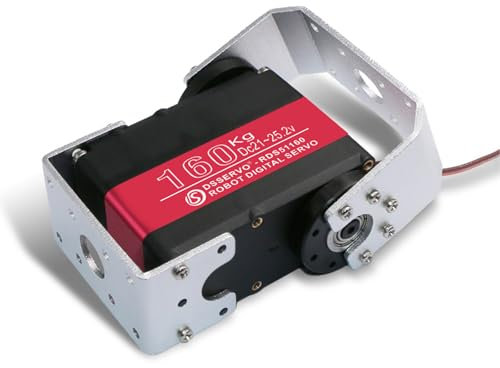 ANNIMOS 24V 160kg Robot Servo Motor Double-Shaft with U Mount Bracket Full Metal Gear Large High Torque Steering Digital Servos for RC Plane Quadcopter Helicopter Robotic Arm DIY