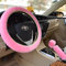 ZEPIQOR 3 Stück Winter-Lenkradbezug Aus Warmem Plüsch,Universell Einsetzbar,Flauschige Radabdeckung,Handbremsenabdeckung, Schalthebelabdeckung,Auto-Dekoration,Rosa