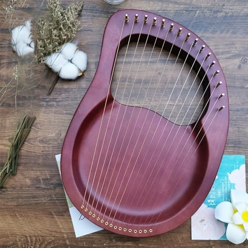SXTYYH 10,16,19,21,24 Saiten Lyre Harfe, Mahagoni Korpus Tragbar Anfänger Harp Mit Stimmschlüssel Ersatzsaite Tragetasche Reinigungstuch Musikinstrument(16-string slate vintage color)
