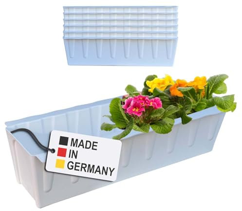 Hossi's Wholesale 6 Euro-Paletten Blumenkästen-Einsätze | 37,3cm Weiß | Pflanzkasten für Europalette Palette | Balkonkasten | Blumentopf | aus stabilen Kunststoff | Made in Germany