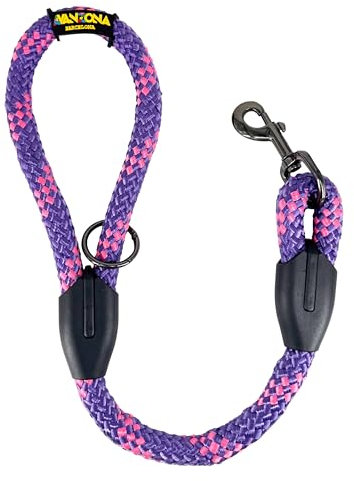 Laisse pour Chien, Corde épaisse en Nylon pour Chiens de Taille Moyenne et Grande. 60cm. Violet avec Rose